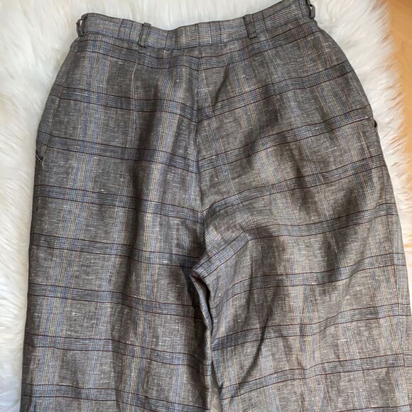 Giorgio Sant’Angelo Linen Plaid Ankle Pants size 6 - Picture 4 of 5
